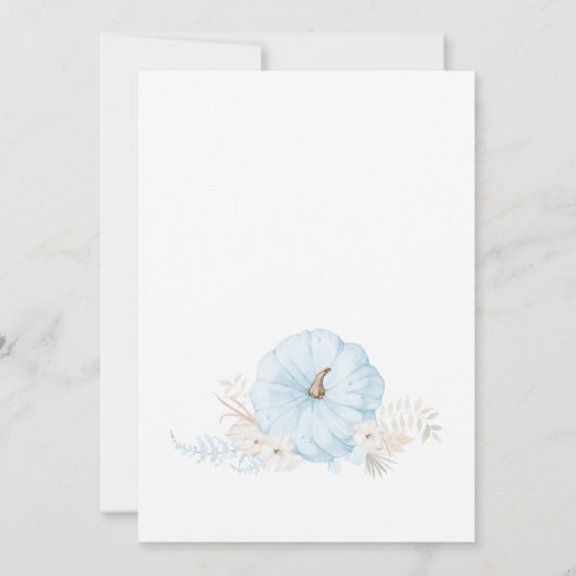 Boy Boho Pumpkin Baby Shower 招待状 (裏面)