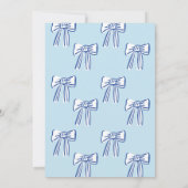Boy Bow Invitation, Blue Hand Drawn Baby Shower 招待状 (裏面)