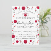 Boy Bowling Party 1st Birthday  招待状 (スタンド正面)