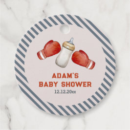 Boy Boxing Little Champion Baby Shower フェイバータグ