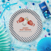 Boy Boxing Little Champion Baby Shower ペーパープレート (パーティー)