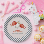 Boy Boxing Little Champion Baby Shower ペーパープレート (パーティー)