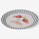 Boy Boxing Little Champion Baby Shower ペーパープレート (アングル)