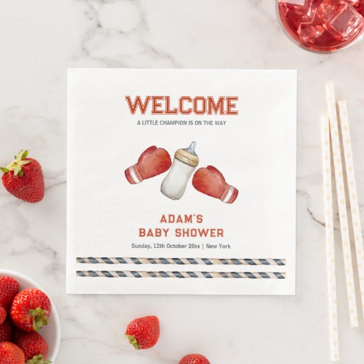 Boy Boxing Little Champion Baby Shower Welcome (インサイチュ)