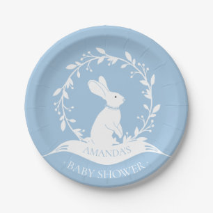 Boy Bunny Baby Shower 7"プレート ペーパープレート