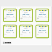 Boy Bunting Baby Showerブックシール スクエアシール (シート)