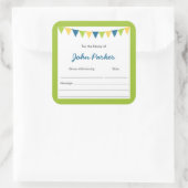 Boy Bunting Baby Showerブックシール スクエアシール (バッグ)