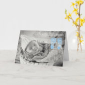 Boy Cardの新生児おめでとう カード (黄色い花)