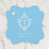 Boy Christening Baby Blue Cross in Crest Baptism フェイバータグ (正面)