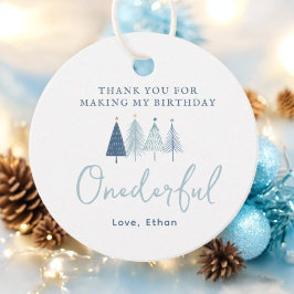 Boy Christmas Tree Onederful誕生日ありがとう フェイバータグ