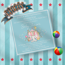 Boy Circus Baby Shower Invitation 招待状