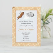 Boy Cloud PHOTO on Circle Birth Announcement 招待状 (スタンド正面)