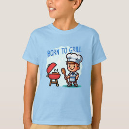 Boy cooking Born to grill Tシャツ