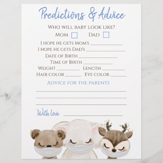 Boy Covid赤ちゃんシャワーダブルゲーム チラシ (正面)