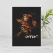 Boy Cowboy誕生日招待状、編集可能マイファーストイン 招待状 (スタンド正面)