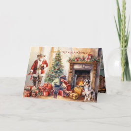 Boy Cowboy Boots for Christmas Christmas Card シーズンカード