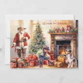 Boy Cowboy Boots for Christmas Christmas Card シーズンカード (正面)