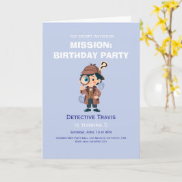 Boy Cute Detective Birthday Folded Greeting Card カード