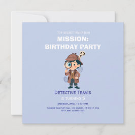 Boy Cute Detective Birthday Invitation