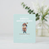 Boy Cute Detective Birthday Invitation 招待状 (スタンド正面)