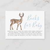 Boy Deer Baby Shower Book Request Card エンクロージャーカード (正面)