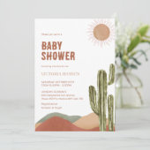 Boy Desert Baby Shower Southwestern Arizona 招待状 (スタンド正面)