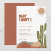 Boy Desert Baby Shower Southwestern Arizona 招待状 (正面/裏面)