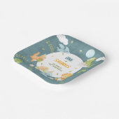 Boy Dinosaur 1st Birthday Party One-A-Saurus ペーパープレート (傾斜あり)