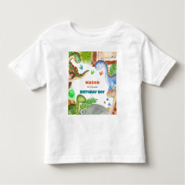 Boy Dinosaur 3rd Birthday Invitation トドラーTシャツ