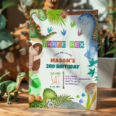 Boy Dinosaur 3rd Birthday Invitation 招待状