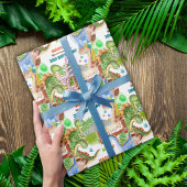 Boy Dinosaur 3rd Birthday Party ラッピングペーパー