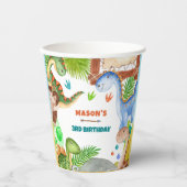Boy Dinosaur 3rd Birthday Party  紙コップ (正面)