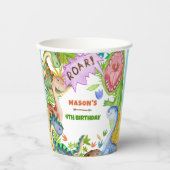 Boy Dinosaur 4th Birthday Party  紙コップ (正面)