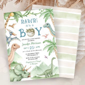 Boy Dinosaur Baby Shower Invitation  招待状