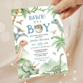 Boy Dinosaur Baby Shower Invitation  招待状