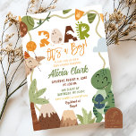 Boy Dinosaur Baby Shower invitation 招待状<br><div class="desc">Green Boy Dinosaur Baby Shower invitation,  Roar It's A Boy Baby Shower Invite,  Editable Wild Dinosaur Theme Baby Shower</div>