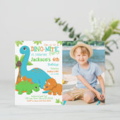Boy Dinosaur Birthday Invitation / Dino Party 招待状 (スタンド正面)