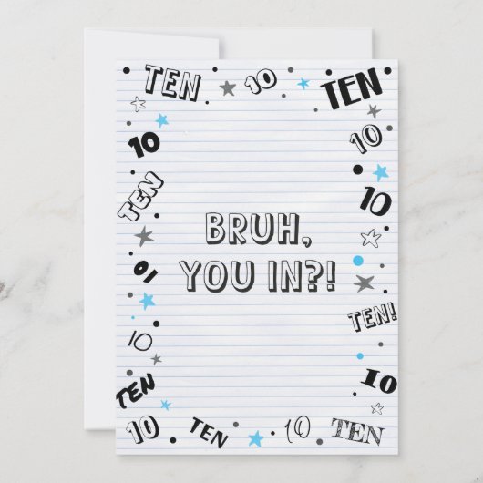 Boy Doodle 10th Birthday Invitation 招待状 (裏面)