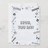 Boy Doodle 11th Birthday Invitation 招待状 (裏面)