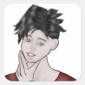  Boy Drawing スクエアシール