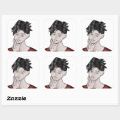  Boy Drawing スクエアシール (シート)