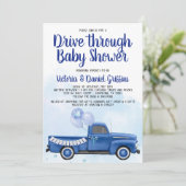 Boy Drive Through Covid Baby Shower Truck 招待状 (スタンド正面)