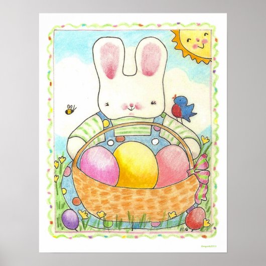 Boy Easter Bunnyポスター ポスター (正面)