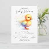 Boy Editable Duck Baby Shower 招待状 (スタンド正面)