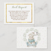 Boy Elephant Baby Shower Bookリクエスト エンクロージャーカード (正面/裏面)