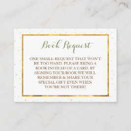 Boy Elephant Baby Shower Bookリクエスト エンクロージャーカード