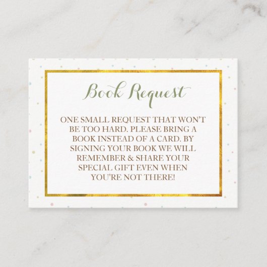 Boy Elephant Baby Shower Bookリクエスト エンクロージャーカード (正面)