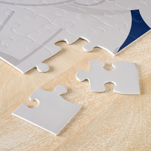 Boy Elephant Navy Blue Personalized Kids ジグソーパズル (側面)