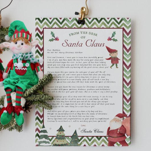 Boy Elf | 退職のお知らせ クリスマスのサンタクロースの机 招待状