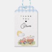 Boy Farm Animals Thank You ギフトタグ (正面)